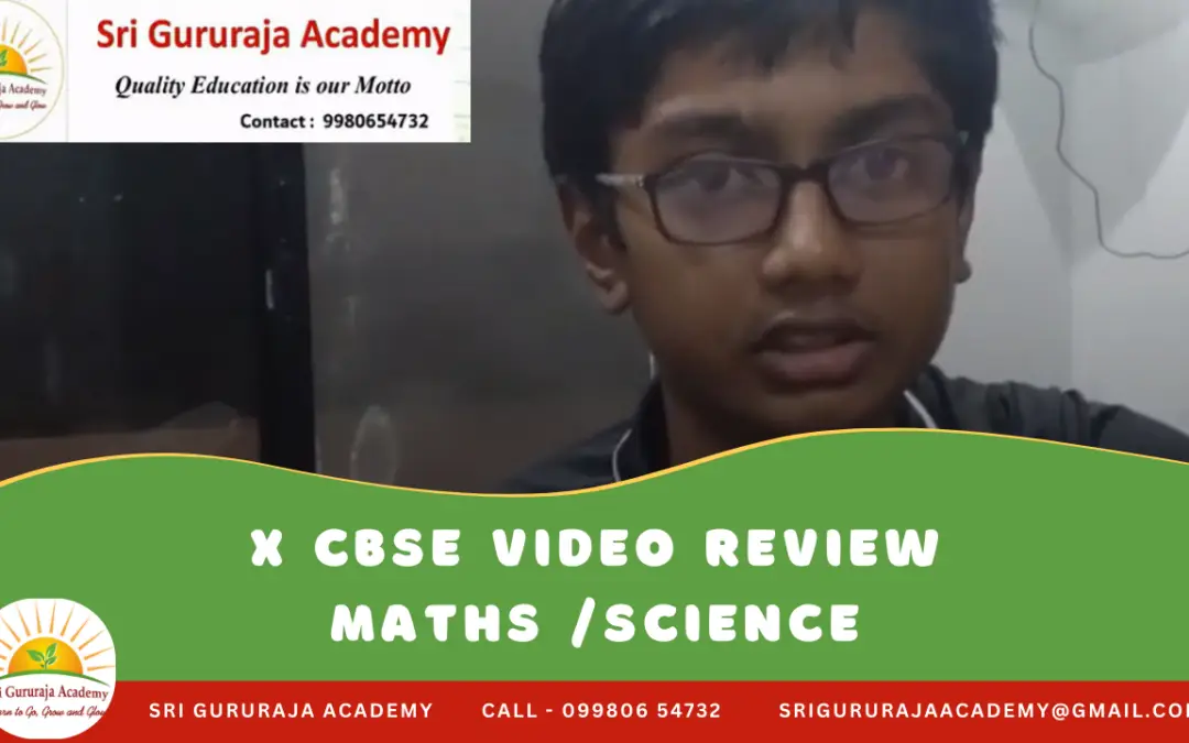 Chirag K, X CBSE Case Study | Sri Gururaja Academy  Vajarahalli, Bengaluru
